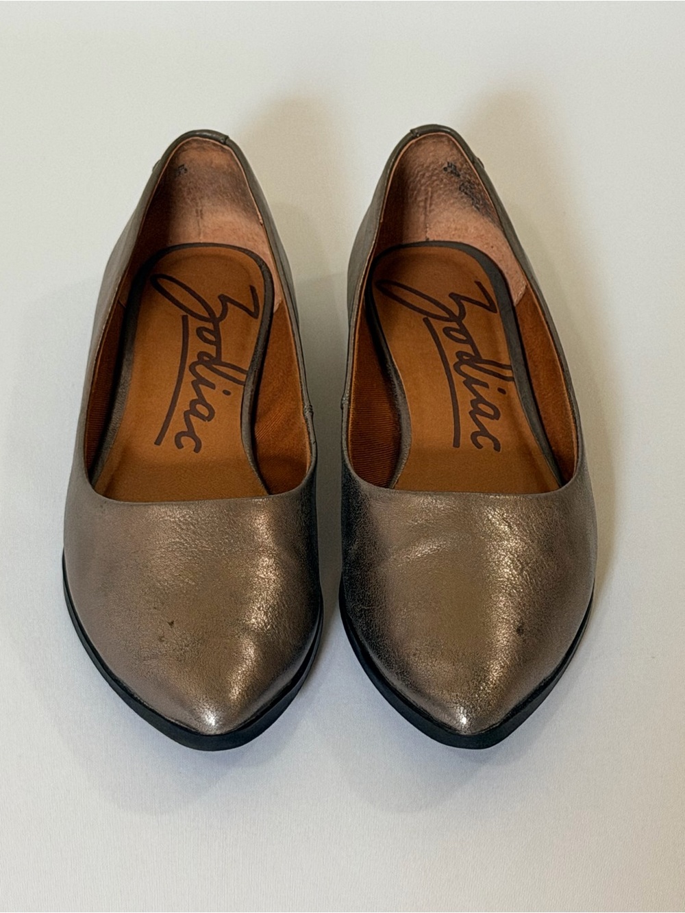 Zodiac Metallic Pewter Pointed-Toe Slip-On Flats